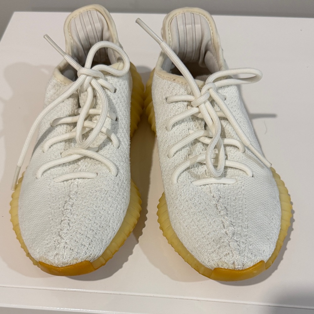 Yeezy Kids White and Yellow Sneakers